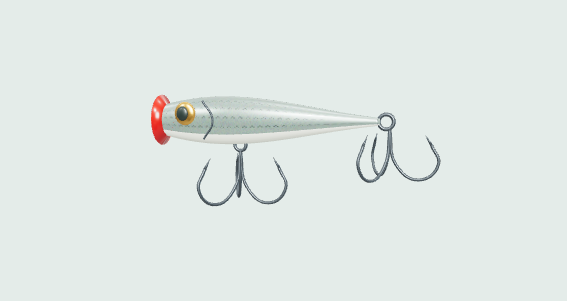Illustrative topwater popper / walker model