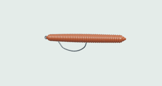 Illustrative soft plastic worm model
